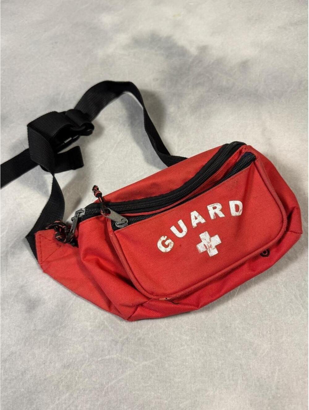 Vintage style Lifeguard Red Fanny Pack Waist Bag Rescue Aquatic Cross